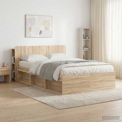 vidaXL Cabinet de Tête de Lit avec stockage Sonoma Bois d'ingénierie (1/5)