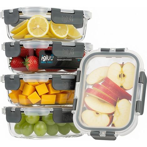 Boîte Alimentaire Verre Petite Format (Lot de 5) – 370ml (1/5)