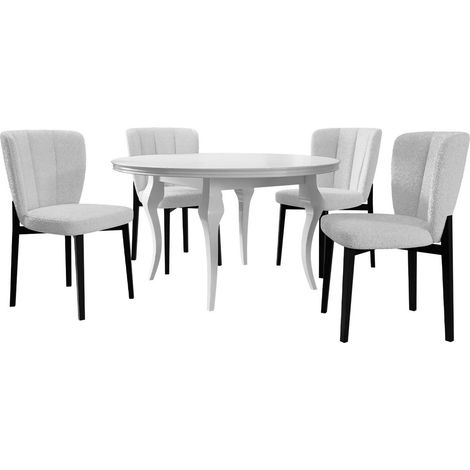 Conjunto de mesas y sillas para comedor Racine 140, Baloo 2073, 76x0x0cm, Diámetro: 100, Número de asientos: 4, Estilo: Contemporary