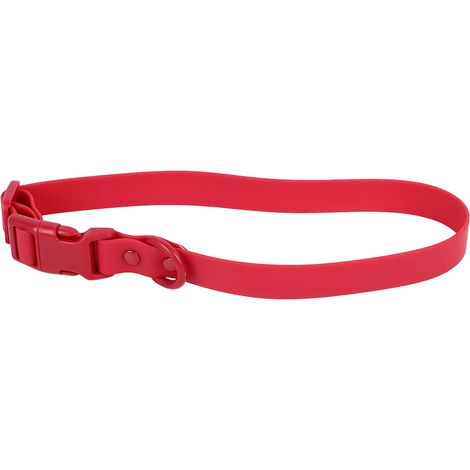 Verstellbares Halsband für Hunde, Katzen und andere Haustiere. Wasserfest, rostfrei, leicht zu reinigen, flexibel und komfortabel. Rot, Länge 31–50 cm. (1/5)