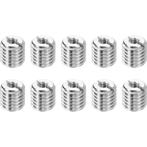 10Pcs Réducteurs De Filetage Douilles Douille Filetée Argenté (1/5)