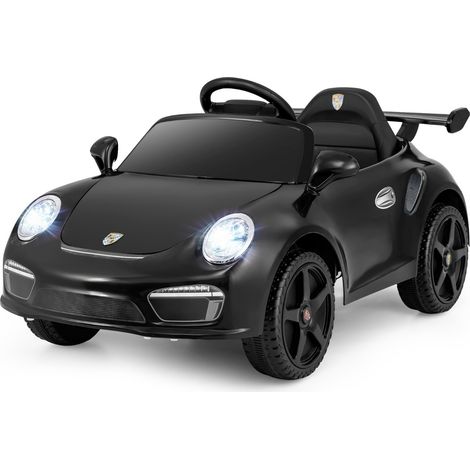 12V Voiture Électrique Porsche sous Licence avec Télécommande Musique Lumières LED Klaxon Démarrage en Douceur 2 Vitesses pour 3-8 Ans Noir (1/2)