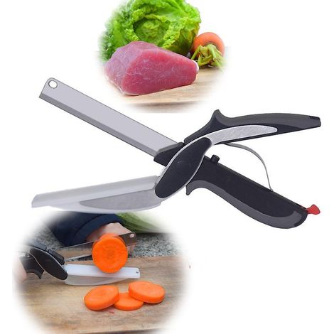 Coupe-légers 2 en 1 : hachoir et ciseaux de cuisine multifonctions. Remplacez vos couteaux et votre planche à découper.