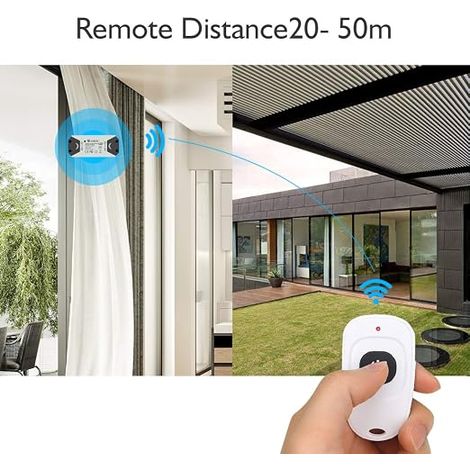 Contrôleur Moteur RF 433MHz DC 5-24V, Module Relais Commande Avant/Arrière, 2 Télécommandes, Installation Sans Tournevis, 10A 200W pour Porte Roulante Rideau Pompe à Eau (1/3)