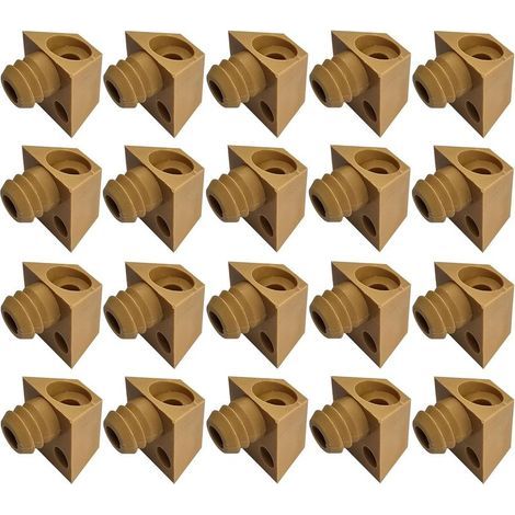 20x Taquet étagère en plastique à tenon 11mm Meuble Support Maintien Plaque Tablette Armoire, Marron clair (1/5)
