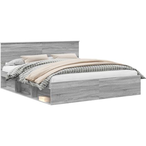 Maison Exclusive - Estructura de cama con cabecera Gris Sonoma 20