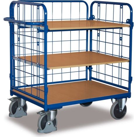 VARIOfit Etagenwagen niedrig 1.000 x 600 mm 3 Böden 3 Wände (1/2)