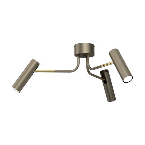 Plafonnier minimaliste titane-or 3 spots GU10 Axion