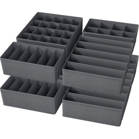 Lot de 8 rangement sous-vêtement boîtes organisateur tiroir pliables – idéal pour soutiens-gorge chaussettes Gr HOUSSE DE RANGEMENT (1/4)