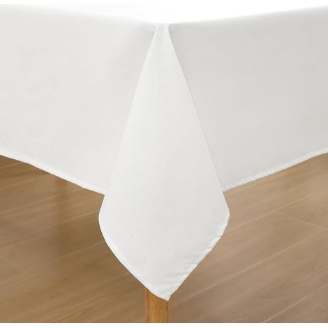 Tischdecke Leinenoptik Abwaschbar 140 x 140 cm (Rechteckig) Weiß (1/5)