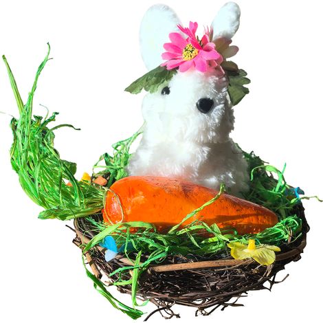 Vogelnest, Kaninchen, Bastelarbeit, Osterkorb, Kaninchendekoration (1/2)