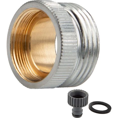 tecuro Aufnahme Adapter Übergangsstück M22 x 1 IG x 3/4 Zoll AG, Steckkupplung, MS hochglanzverchromt