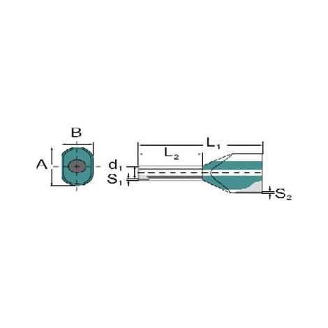 Weidmüller Modelo terminales para cable negro 1.5 mm² 8 mm