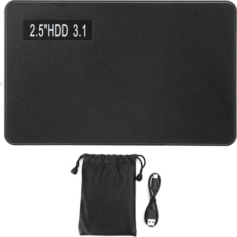 Boîtier externe pour disque dur 2,5 pouces USB 3.1 haute vitesse, stockage de base YD0015 noir 500 Go (1/5)