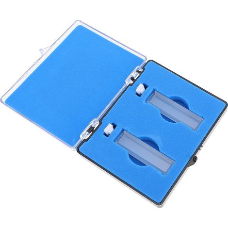 2 Pièces Cuvette en Verre pour Spectrophotomètre, Cellule Cuvette de Laboratoire, 5mm, Bleu, Transparence, pour Analyses en Laboratoire
