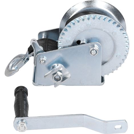 Treuil robuste 1200LBS avec sangle 8M, manivelle à câble et engrenage pour remorque bateau (1/5)