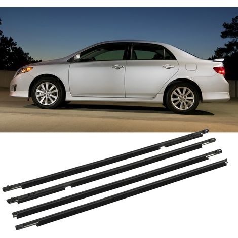 Ensemble de 4 joints d'étanchéité pour portes et fenêtres, pièces de garniture moulées pour Toyota Corolla 2009-2012 7573012300 (MW-1004-BK) (1/5)