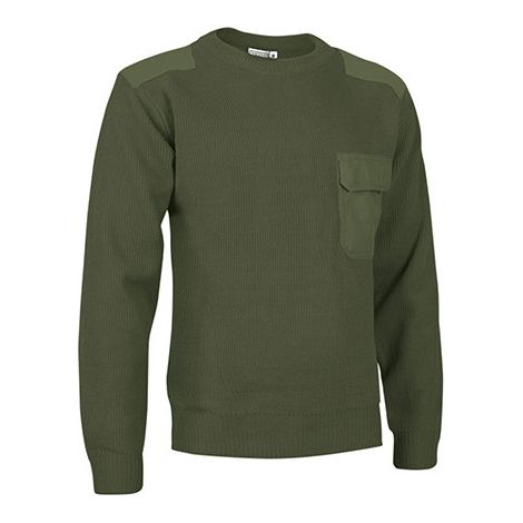 Jersey en tejido punto grueso de cuello redondo Comando XXL Verde militar