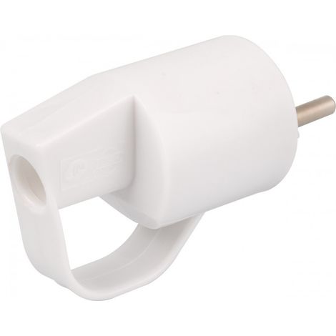 Ficha Macho Anillo -16a 2 Polos + Tierra - Blanco