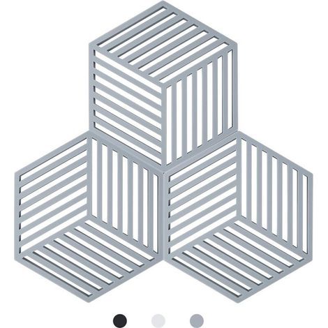 Kitchen Pot Coaster Tapis de Protection en Silicone Teffa (Gris, Raya Hexagonal: 160x138x8mm) (1/5)