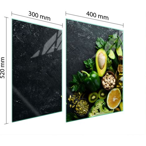 GLASSCHUTZPLATTE FÜR HERD 70x52 AVOCADO (1/5)