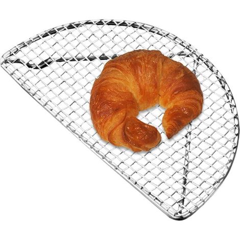 Grille de refroidissement en acier inoxydable pour la cuisson, compatible lave-vaisselle, antiadhésive, semi-circulaire, pour four, barbecue et restaurant. (1/4)
