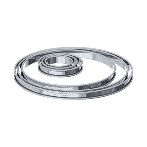 De Buyer - Cercle à tarte perforé bord roulé 8 cm en inox (1/3)