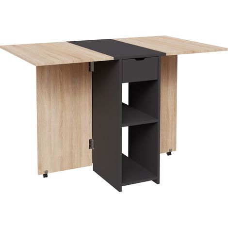 CASABEL – Table à Manger Pliable avec 1 tiroir - Rangement