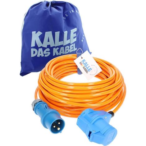 Kalle Verlängerungskabel CEE 230V 16A 2,5mm² Winkel Extreme Signal Orange IP44 25 Meter