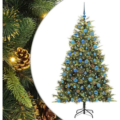 Árbol de Navidad artificial con ramas plegables y conos 180 cm vidaXL (1/5)