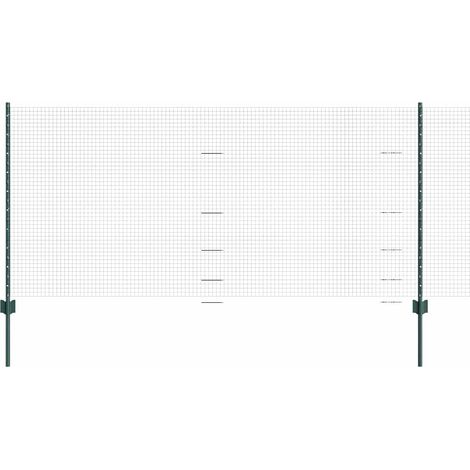 Clôture de jardin - Grillage en fil soudé avec poteaux 25 x 1 m Acier galvanisé Vert fr41771 (1/5)