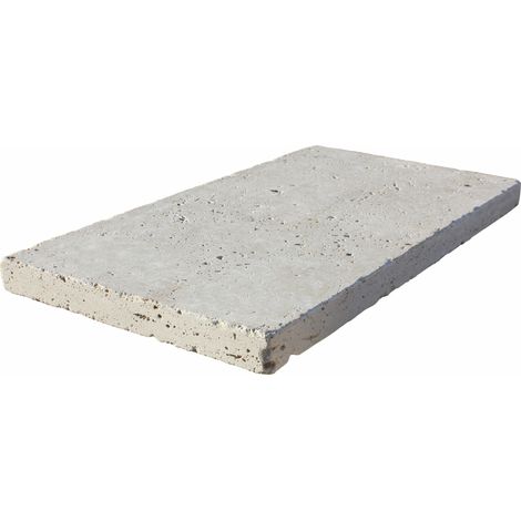 Margelle 3cm Travertin Premier choix - Crème - Vieilli - 33x61x3cm BD - Vendu à la pièce