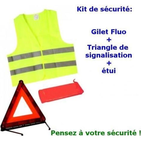 Kit de sécurité: gilet fluo XXL + triangle