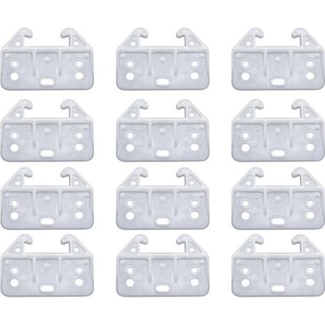 Support de tablette - 12 Pièces - Support de tablette d'armoire - Équerres d'angle en plastique - Supports pour armoires ou placards de cuisine - Support de tiroir - Quincaillerie de tiroir - 59×41mm (1/5)