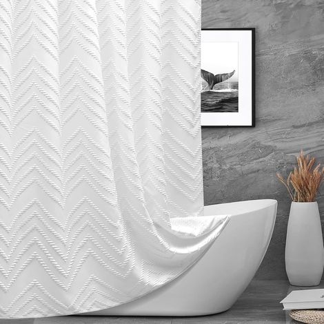 Rideaux de Douche 80X200 Poids pour Bas de Rideau de Douche Lésté Tissu Deperlant Anti Moisissure Lavable Machine (1/5)