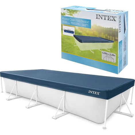 Couverture de piscine rectangulaire 450x220 cm avec trous de drainage