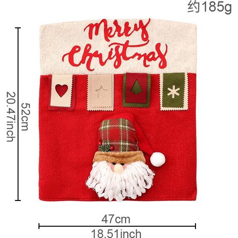 Décorations de Noël, housses de chaises avec chapeaux, housses de tabourets, housses de chaises en peluche, décoration intérieure européenne et américaine, mini foulards de Noël