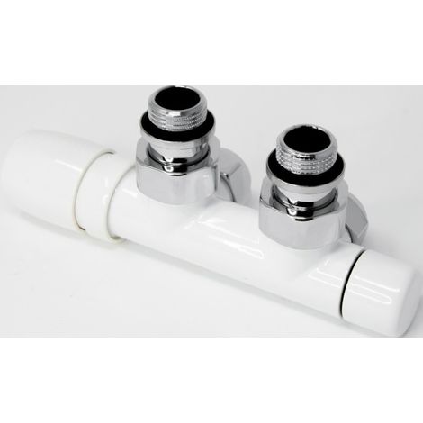 Ensemble robinet ILHINA équerre à gauche blanc entraxe 50 mm tube cuivre Ø12/14 - THERMADOR KIRCGC