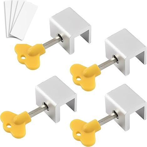 4pcs Sliding Door Lock, Sliding Patio Door Lock, Sliding Door Stopper, Suitable for Sliding Windows and Doors (1/4)