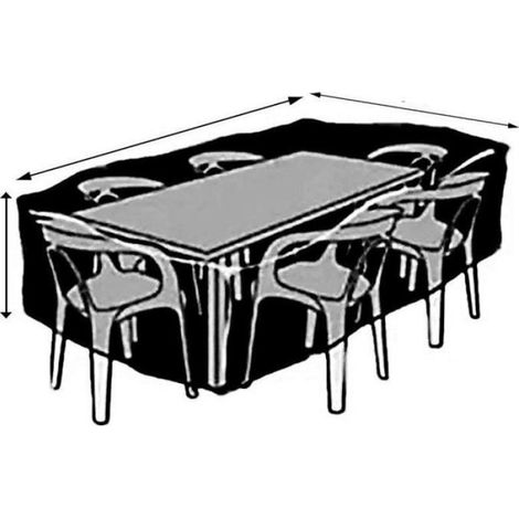 Housse Salon de Jardin 120x120x74cm Exterieur Etanche Coupe-Vent Poussière Tissu 210D Oxford Noir Housses de Meubles avec Boucle de (1/4)