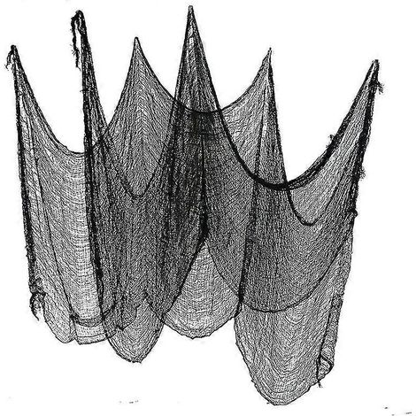 Nappe à carreaux noirs à grande échelle pour Halloween, décorations d'intérieur et d'extérieur, style gothique, pour maison hantée ou autre occasion.