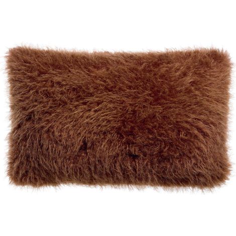 VIVARAISE - Coussin décoratif Betani en fausse fourrure polyester, couleur rouille, 40 x 65 cm (1/5)