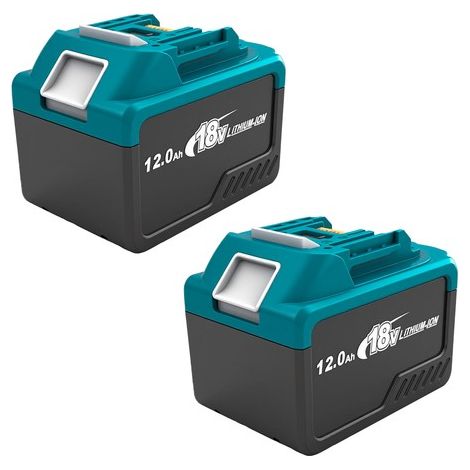 Makita 18V 12,0Ah Ersatz-Lithium-Ionen-Akku (2er-Pack) Kompatibel mit Makita 18V BL1860B, BL1815, BL1820, 1830B, 1840B und 1850B Werkzeugen und Ladegeräten (Blau)