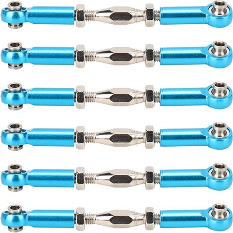 6Pièces Tiges de Réglage en Alliage d'Aluminium Biellettes de Direction Accessoires Réglables pour Voiture RC Modèle Bleu (1/5)