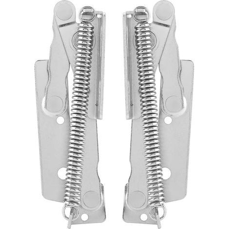 Deux charnières à ressort pour portes d'armoire, à 80 degrés, en acier inoxydable, à ouverture vers le haut, utilisées pour soutenir les portes de meubles. (1/5)