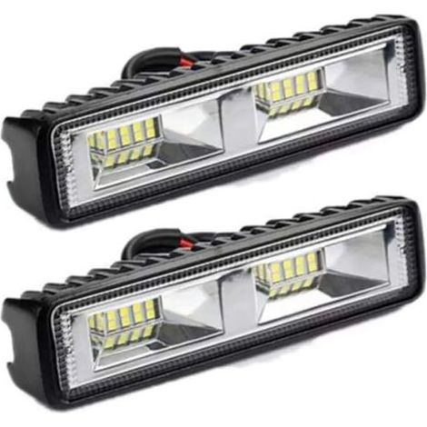 2 x phare de travail LED 12V 24V Feu de Travail 16 LED 48W, Lumières de travail hors route profondeur étanche IP67 pour tracteur de moto voiture camions SUV (48W) (1/5)