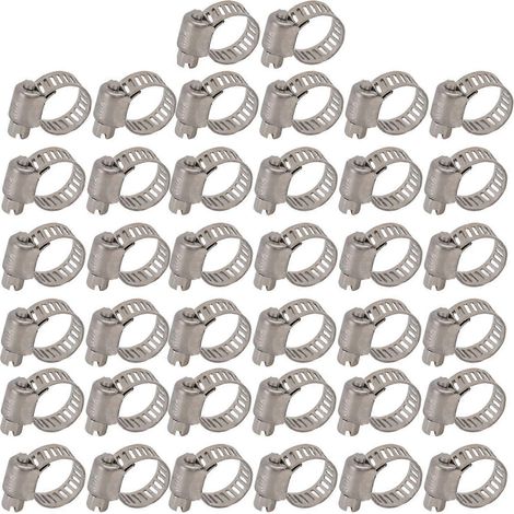 50 Stück Schlauchschellen aus Edelstahl 304, amerikanische Kraftstoffleitungsschellen für Automobile, Versand 13-19 mm
