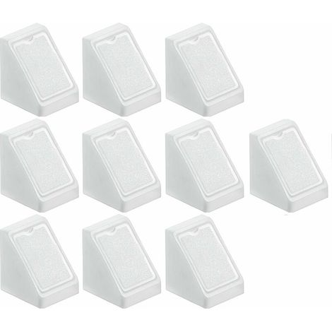 Lot de 10 équerres d'assemblage en plastique Delrin blanc – Cache à clipser pour vis – Montage meubles et étagères – Largeur 18 mm (1/2)