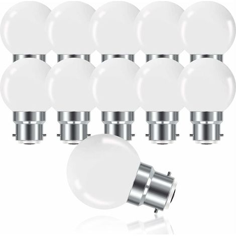 Ampoule LED B22 3W, Mini Globe G45, Culot Baïonnette, Blanc Chaud 3000K, 280 Lumens, Non Variateur, Pack de 10, Économie d'Énergie (1/5)