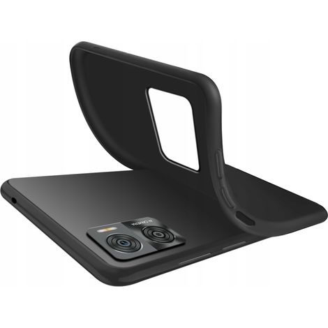 FUNDA NEGRA MATE SUAVE para Motorola Moto E22 / E22i + CRISTAL (1/4)